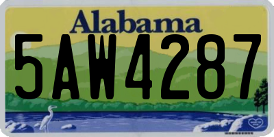 AL license plate 5AW4287