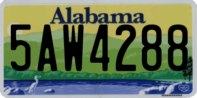 AL license plate 5AW4288
