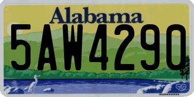 AL license plate 5AW4290