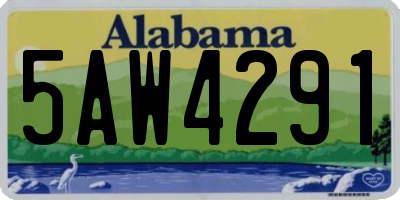 AL license plate 5AW4291