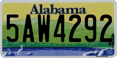 AL license plate 5AW4292