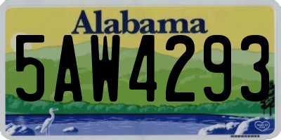 AL license plate 5AW4293