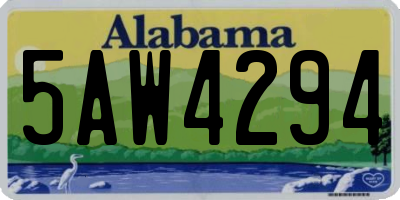 AL license plate 5AW4294