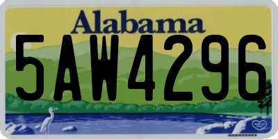 AL license plate 5AW4296