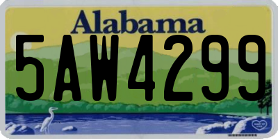 AL license plate 5AW4299