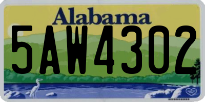 AL license plate 5AW4302