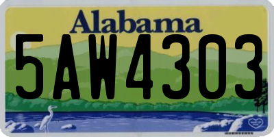 AL license plate 5AW4303