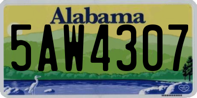 AL license plate 5AW4307