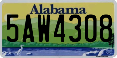 AL license plate 5AW4308