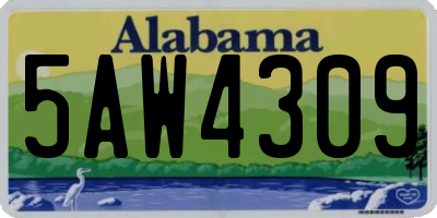 AL license plate 5AW4309
