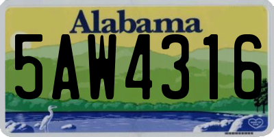 AL license plate 5AW4316