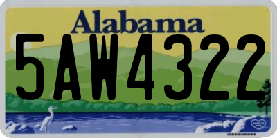 AL license plate 5AW4322