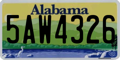 AL license plate 5AW4326