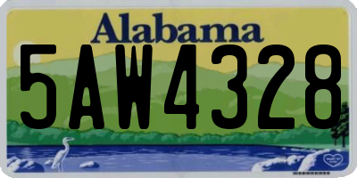 AL license plate 5AW4328