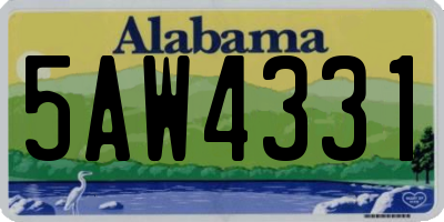 AL license plate 5AW4331