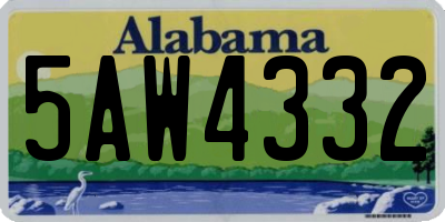 AL license plate 5AW4332