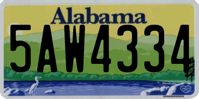 AL license plate 5AW4334
