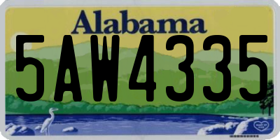 AL license plate 5AW4335