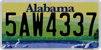AL license plate 5AW4337