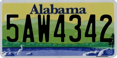 AL license plate 5AW4342