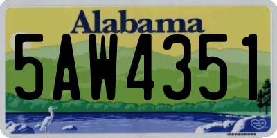 AL license plate 5AW4351