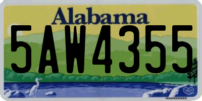 AL license plate 5AW4355