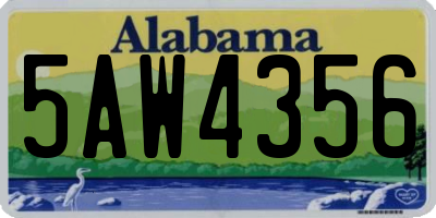AL license plate 5AW4356