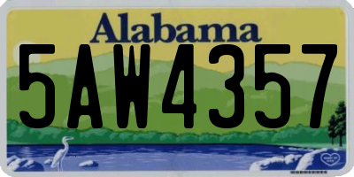 AL license plate 5AW4357