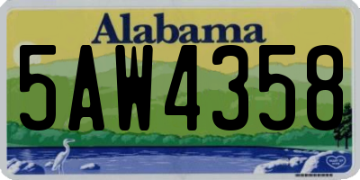 AL license plate 5AW4358
