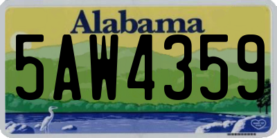 AL license plate 5AW4359