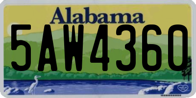 AL license plate 5AW4360