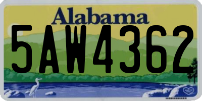 AL license plate 5AW4362
