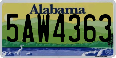 AL license plate 5AW4363