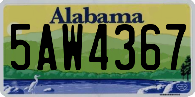 AL license plate 5AW4367