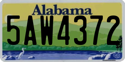 AL license plate 5AW4372