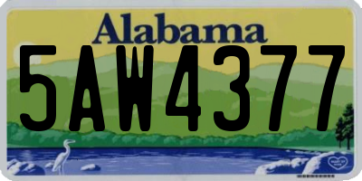 AL license plate 5AW4377