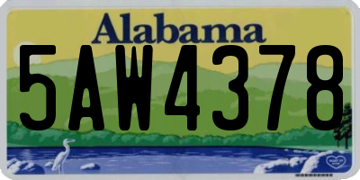 AL license plate 5AW4378