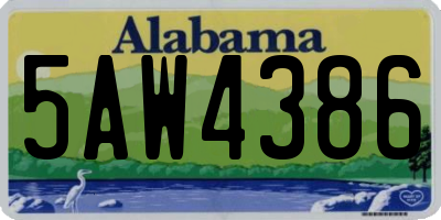 AL license plate 5AW4386