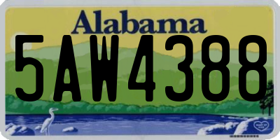 AL license plate 5AW4388