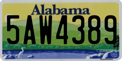 AL license plate 5AW4389