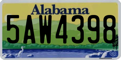 AL license plate 5AW4398
