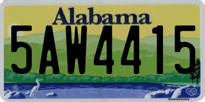 AL license plate 5AW4415