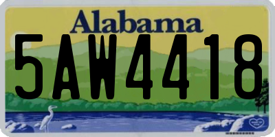 AL license plate 5AW4418