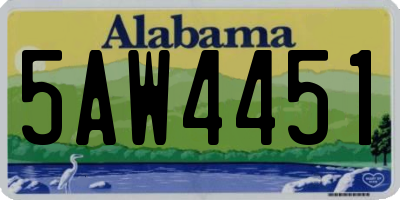 AL license plate 5AW4451