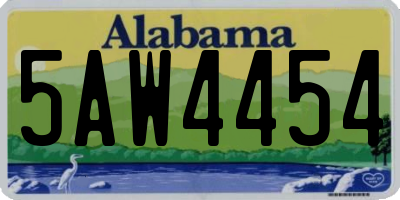 AL license plate 5AW4454