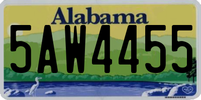 AL license plate 5AW4455