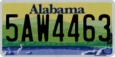AL license plate 5AW4463