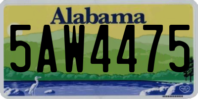 AL license plate 5AW4475