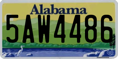 AL license plate 5AW4486