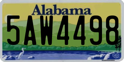 AL license plate 5AW4498